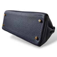 Bolsa Hermès Kelly 28 Couro Togo Azul Marinho Ferragem Dourada