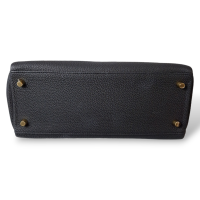 Bolsa Hermès Kelly 28 Couro Togo Preto Ferragem Dourada