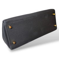 Bolsa Hermès Kelly 28 Couro Togo Preto Ferragem Dourada