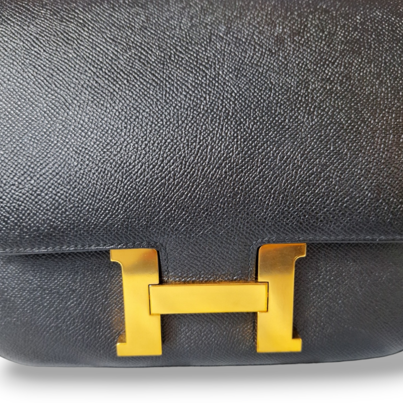 Bolsa Hermès Constance 24 Couro Epsom Preto Ferragem Dourada