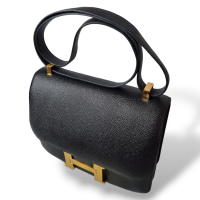 Bolsa Hermès Constance 24 Couro Epsom Preto Ferragem Dourada