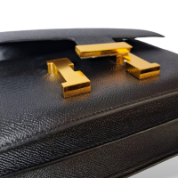 Bolsa Hermès Constance 24 Couro Epsom Preto Ferragem Dourada