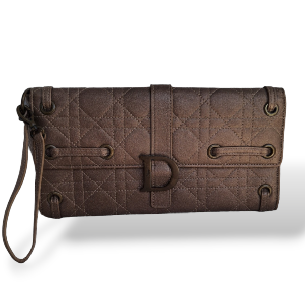Clutch Christian Dior Cannage Bronze