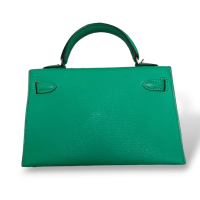 Bolsa Hermès Mini Kelly Vert Comics com Ferragem Palladium