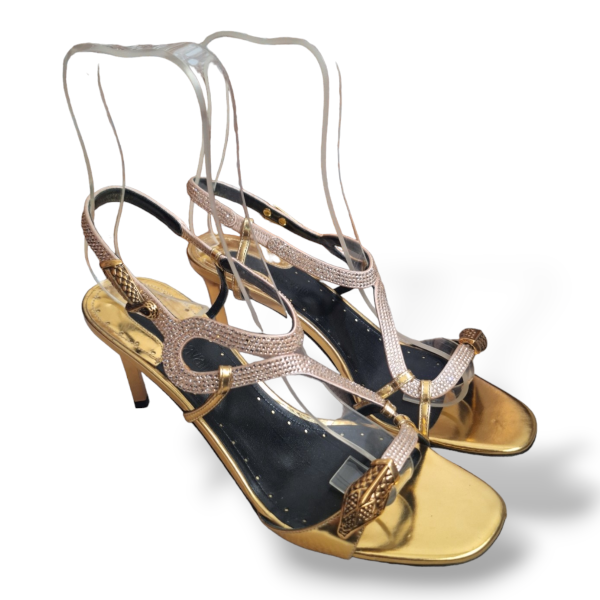 Sandália Roberto Cavalli Dourada com Strass-37