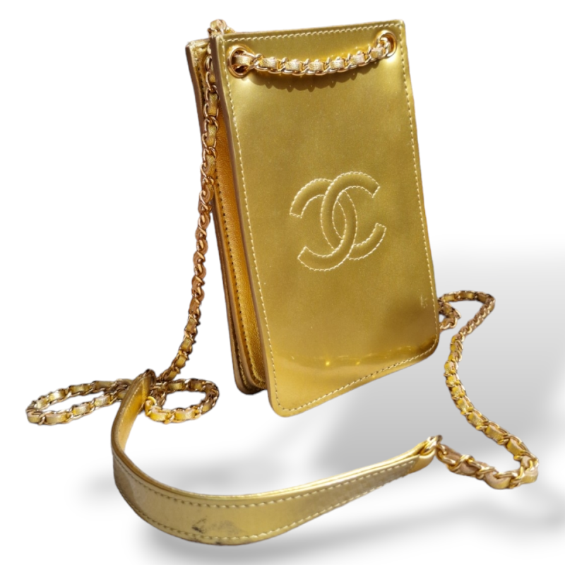 Bolsa Chanel Phone Holder Dourada