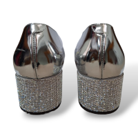 Scarpin Giuseppe Zanotti Metalizada Prata com Strass-36