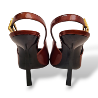 Slingback Yves Saint Laurent Lee de Charol Marrom-36