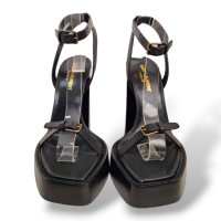 Sandália Yves Saint Laurent YSL Peachy Plataforma Preta-36