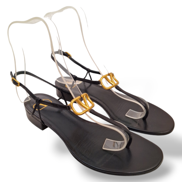 Rasteira Valentino V Logo Preta-36