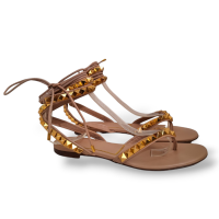 Rasteira Amarração Valentino Rockstud Bege-36