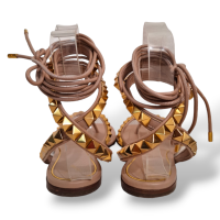 Rasteira Amarração Valentino Rockstud Bege-36
