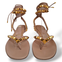 Rasteira Amarração Valentino Rockstud Bege-36