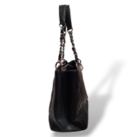 Bolsa Chanel Grand Shopping Preta Caviar com Ferragem Prata