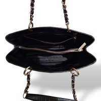 Bolsa Chanel Grand Shopping Preta Caviar com Ferragem Prata