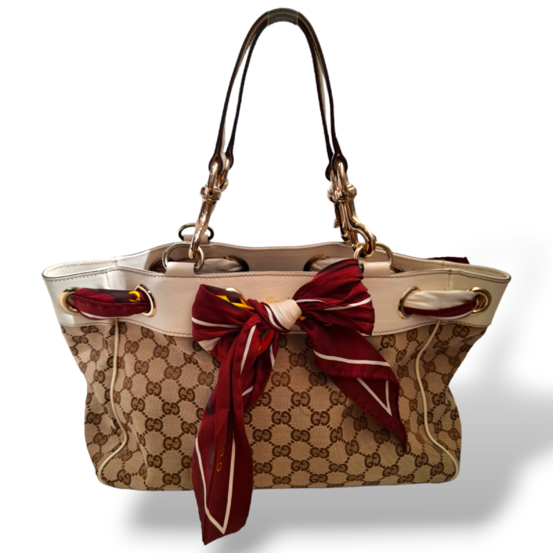 Bolsa Gucci Monograma Positano Tote Off White