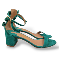 Sandália Salvatore Ferragamo em Camurça Verde - 35