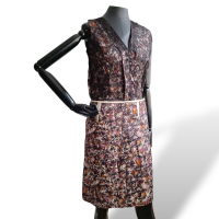 Conjunto Bottega Veneta Seda Florida com Renda Preta