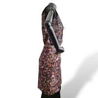 Conjunto Bottega Veneta Seda Florida com Renda Preta