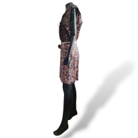 Conjunto Bottega Veneta Seda Florida com Renda Preta