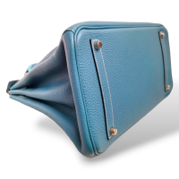 Bolsa Hermès Birkin 35 Blue Jean em Couro Togo e Ferragem Palladium