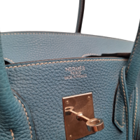 Bolsa Hermès Birkin 35 Blue Jean em Couro Togo e Ferragem Palladium