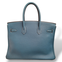 Bolsa Hermès Birkin 35 Blue Jean em Couro Togo e Ferragem Palladium