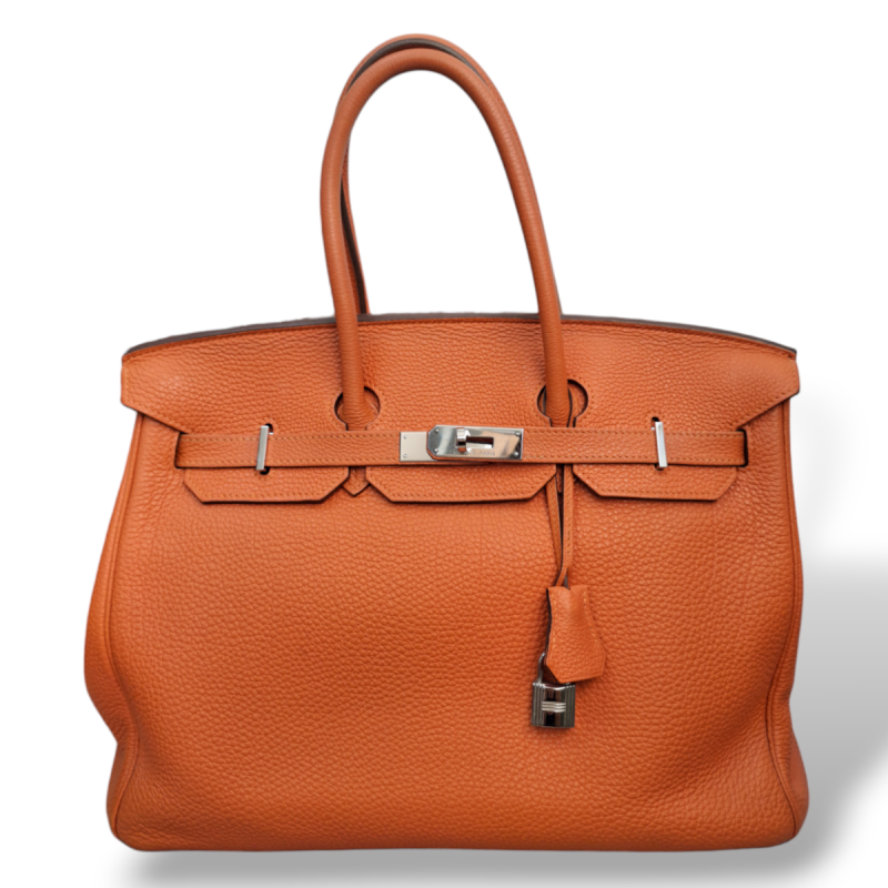 Bolsa Hermès Birkin 35 Laranja com Ferragem Palladium