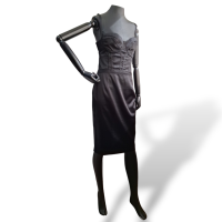 Vestido Roberto Cavalli Cetim Preto - 44