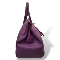 Bolsa Hermès Birkin 35 Roxa com Ferragem Gold
