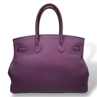 Bolsa Hermès Birkin 35 Roxa com Ferragem Gold