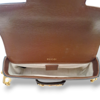 Bolsa Gucci Horsebit 1955 Mini Monograma com Alça Web Extra