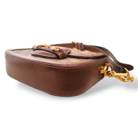 Bolsa Gucci Horsebit 1955 Mini Monograma com Alça Web Extra