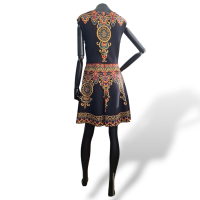 Vestido Valentino Preto Estampado Midi - 44