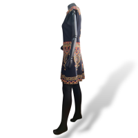 Vestido Valentino Preto Estampado Midi - 44