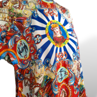 Blusa Dolce Gabbana de Seda Estampa Carreto 