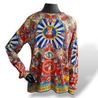 Blusa Dolce Gabbana de Seda Estampa Carreto 