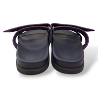 Sandália Hermès Chypre em Suede Marine/Violet Majorette-37
