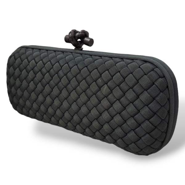 Clutch Bottega Veneta Elongated Knot Cetim Verde