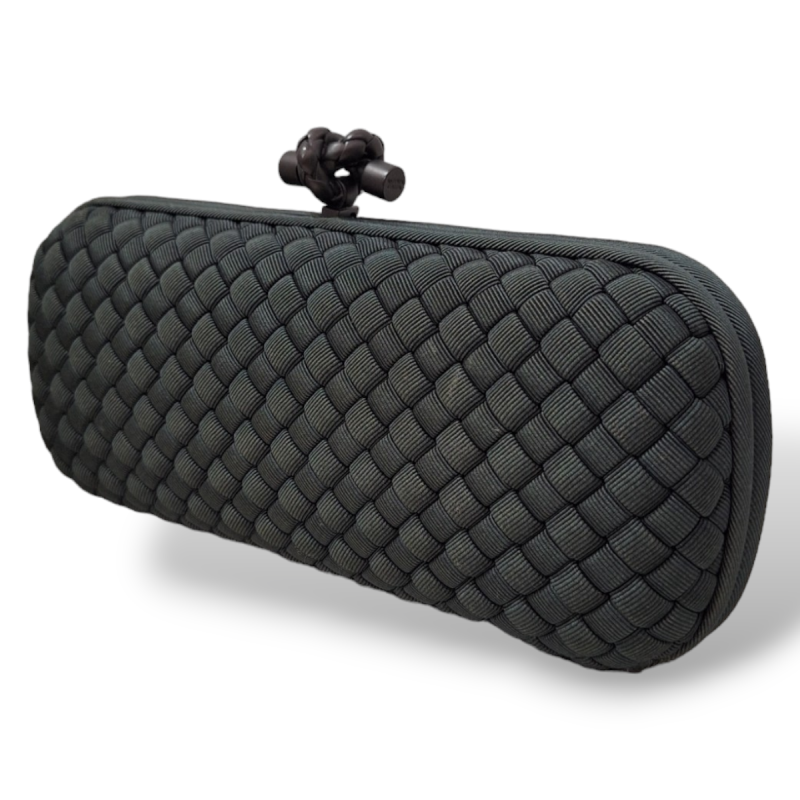 Clutch Bottega Veneta Elongated Knot Cetim Verde Clutch Bottega Veneta Elongated Knot Cetim Verde