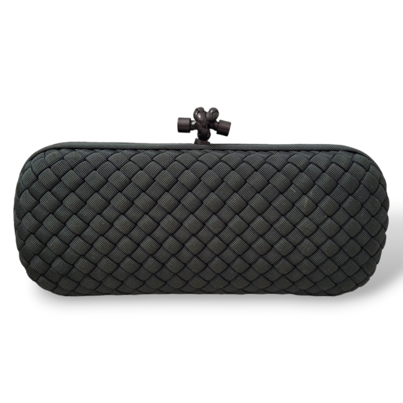 Clutch Bottega Veneta Elongated Knot Cetim Verde Clutch Bottega Veneta Elongated Knot Cetim Verde