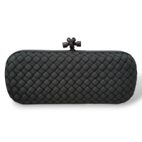 Clutch Bottega Veneta Elongated Knot Cetim Verde