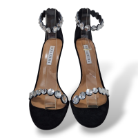 Sandália Aquazzura Maxi Tequila com Cristais Preta - 36