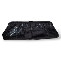 Clutch Balenciaga em Croco Preta 