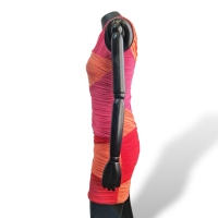 Vestido BCBG Max Azria Drapeado Rosa, Vermelho e Laranja - XXS