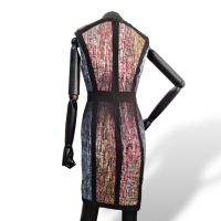 Vestido BCBG Max Azria Estampado com Fundo Preto - 36