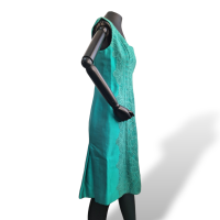 Vestido Martha Medeiros em Shantung e Renda Verde - 40