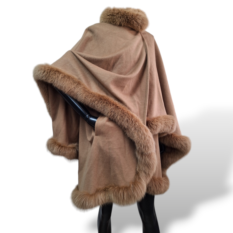 Poncho Sprung Frères em Lã Caramelo - TU