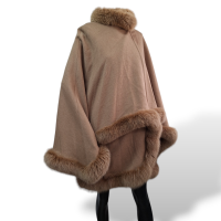 Poncho Sprung Frères em Lã Caramelo - TU