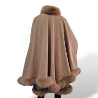 Poncho Sprung Frères em Lã Caramelo - TU
